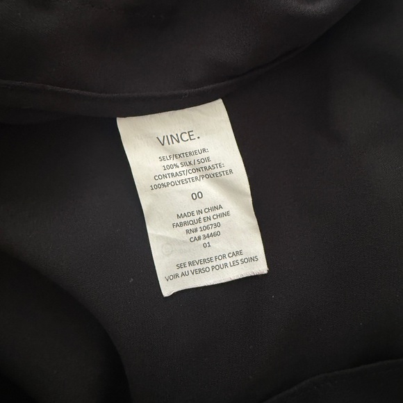00 Vince Black Silk and Basketweave Pattern Shift Mini Dress - Picture 6 of 6